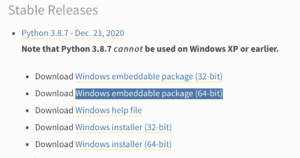 Windows embeddable package что это